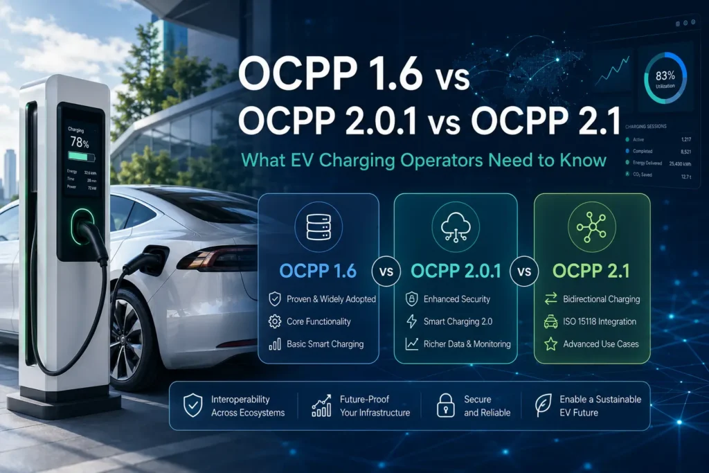 คู่มือ CPO OCPP 1.6 เทียบกับ 2.0.1 เทียบกับ 2.1