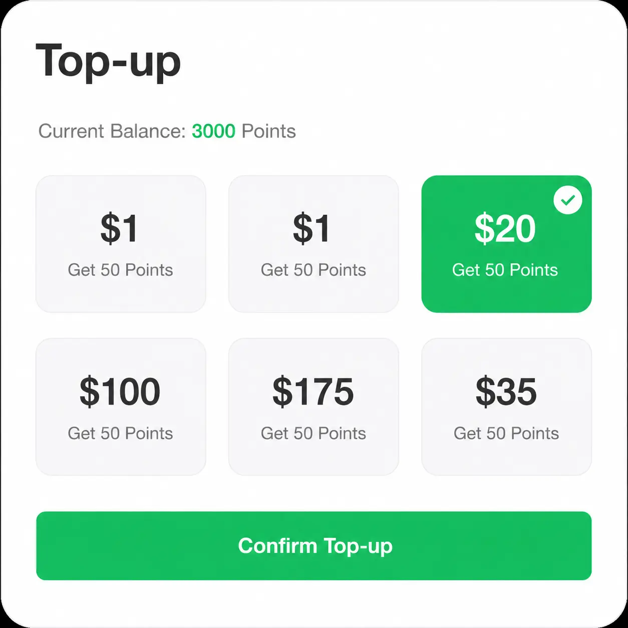 E-bike charging account balance and top-up interface