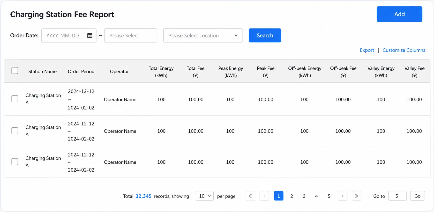 TRENDPOWER charging station electricity cost report for heavy-duty truck charging operations