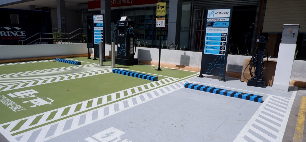 EV charging station inside an SM Supermalls parking facility in the Philippines